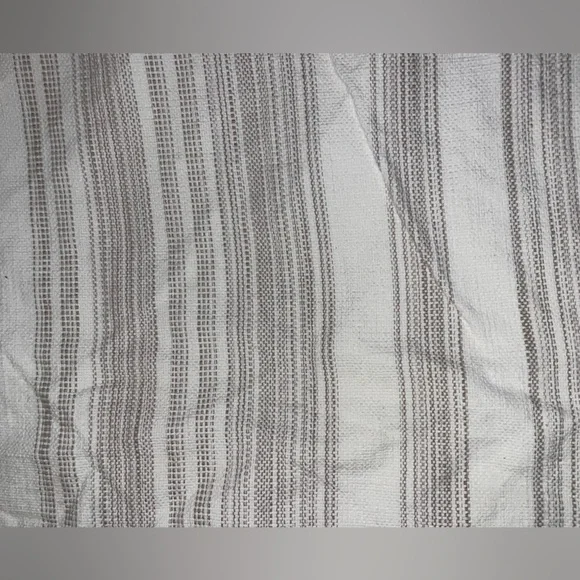 Pottery Barn Hawthorn Striped Duvet Cover Cal King White Brown 92” X 108”